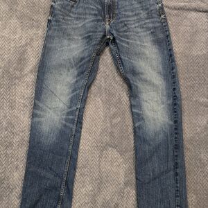 American Eagle Outfitters Men's 32x34 Slim Straight Jeans Blue Denim Faded Wash